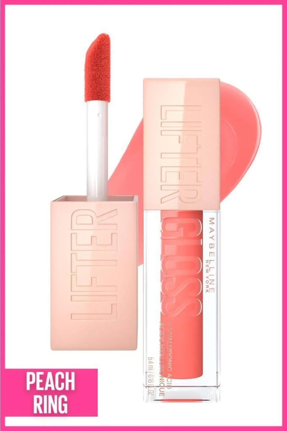 Maybelline LIFTER GLOSS Lip Gloss Makeup With Hyaluronic Acid PEACH RING