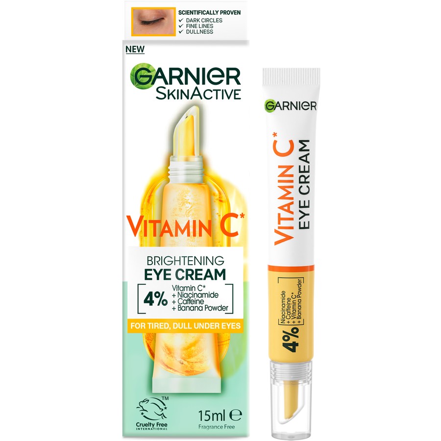 Garnier Brightening 4% Vitamin C , Niacinamide, Caffeine & Banana Powder Eye Cream 15Ml