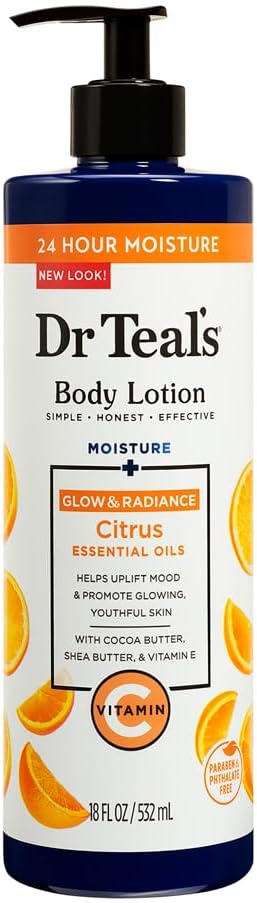 Dr Teal's Moisture Glow & Radiant Body Lotion with Vitamin C & Citrus Oil