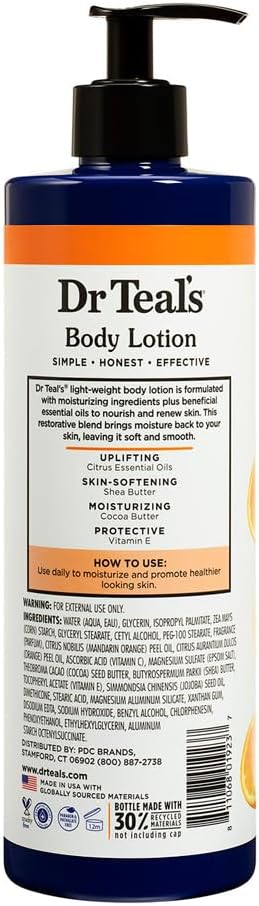 Dr Teal's Moisture Glow & Radiant Body Lotion with Vitamin C & Citrus Oil
