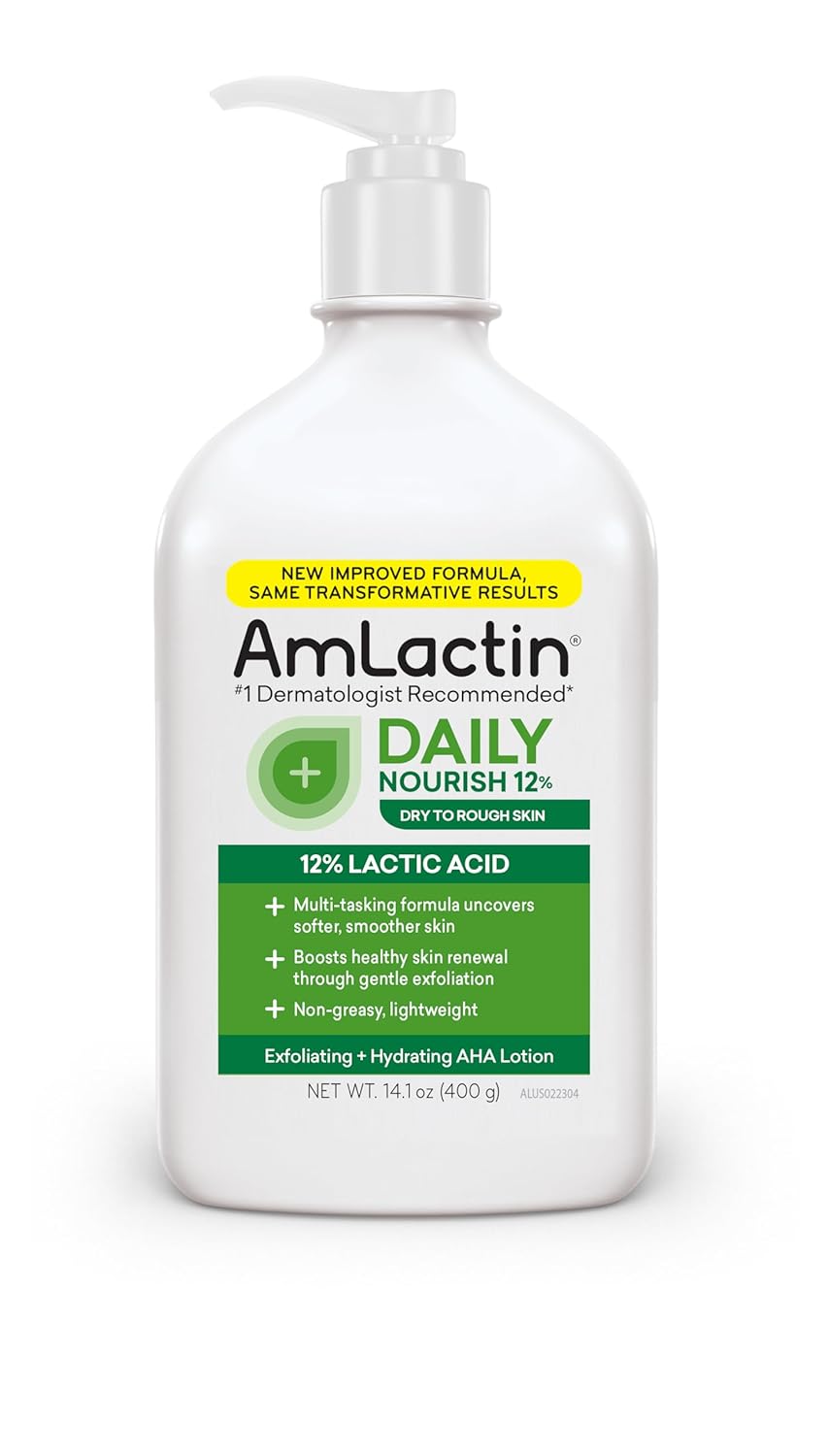 Amlactin Lactic Acid Daily 12% Lactic Acid Moisturising Lotion Exfoliator and Moisturizer for Dry Skin 400g