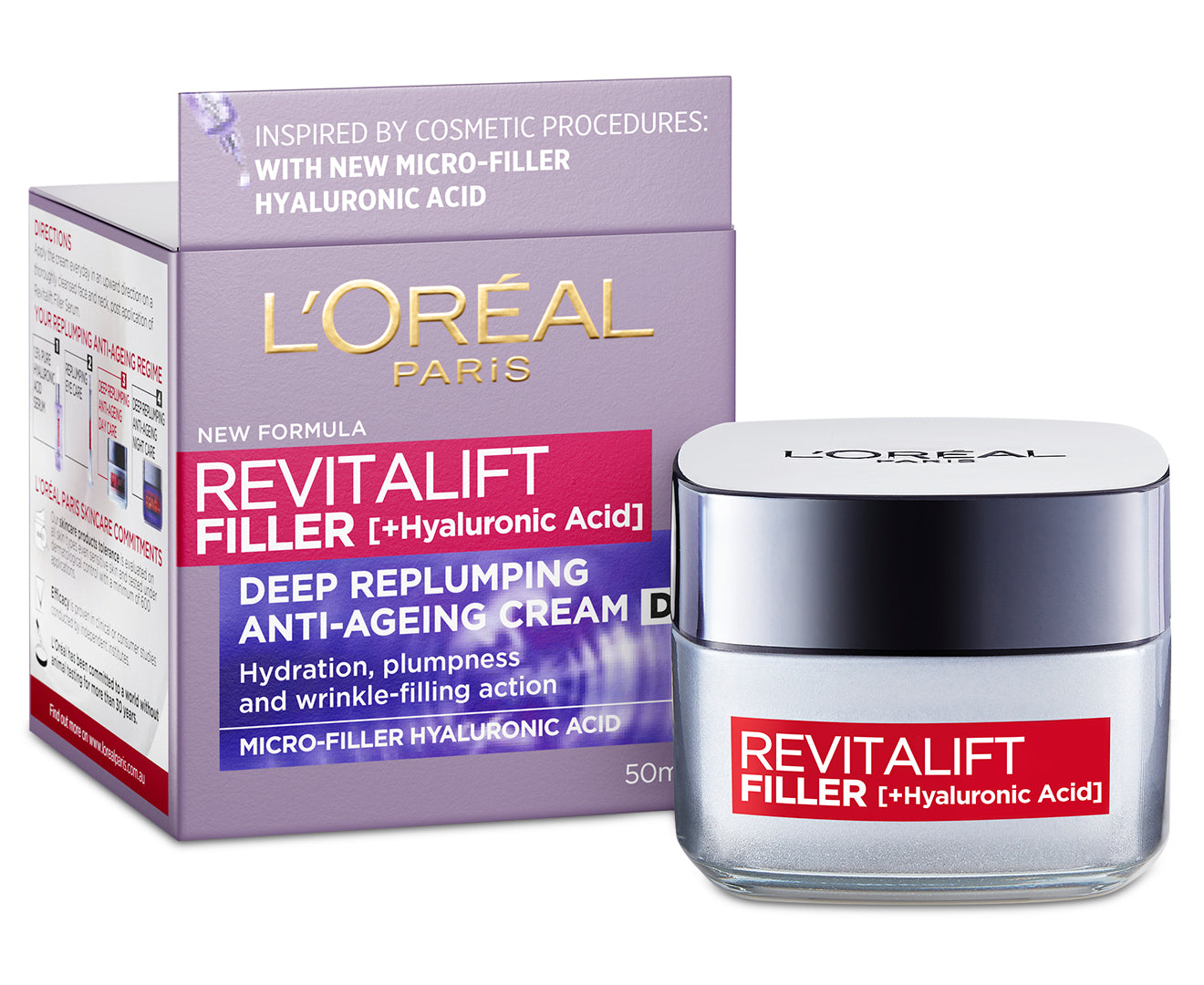 Loreal Paris Revitalift Filler Hyaluronic Acid Deep Replumping Anti Ageing Day Cream 50Ml