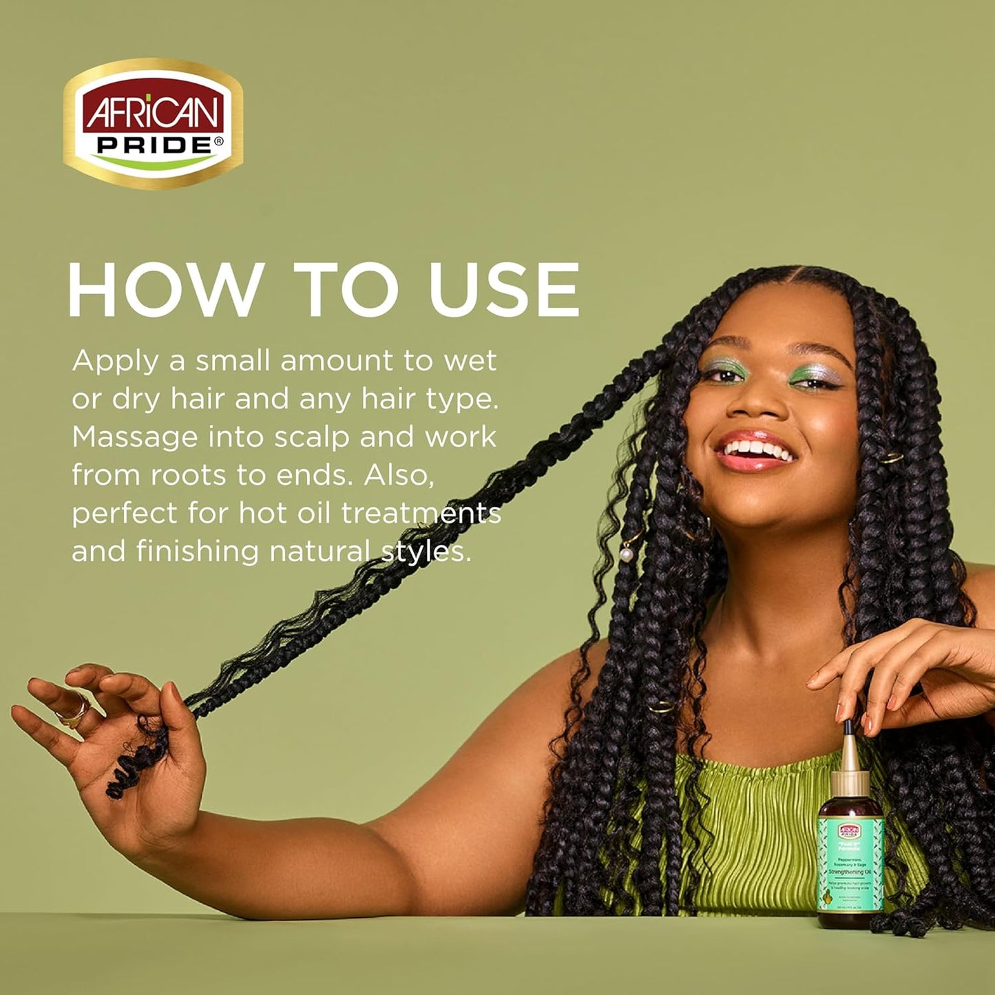 African Pride Feel It Formula Peppermint , Rosemary & Sage Strengthening Oil