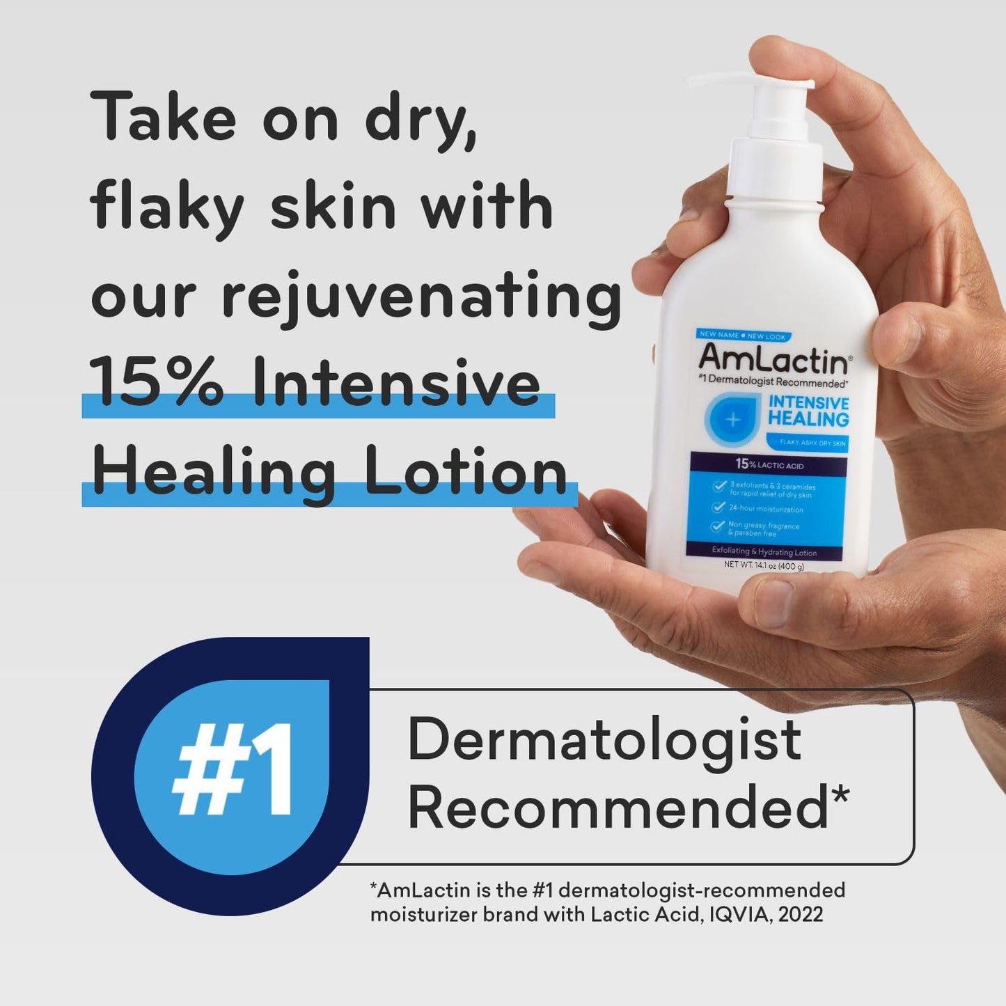 Amlactin Intensive Healing Body Lotion For Dry Skin 15% Lactic Acid 400G