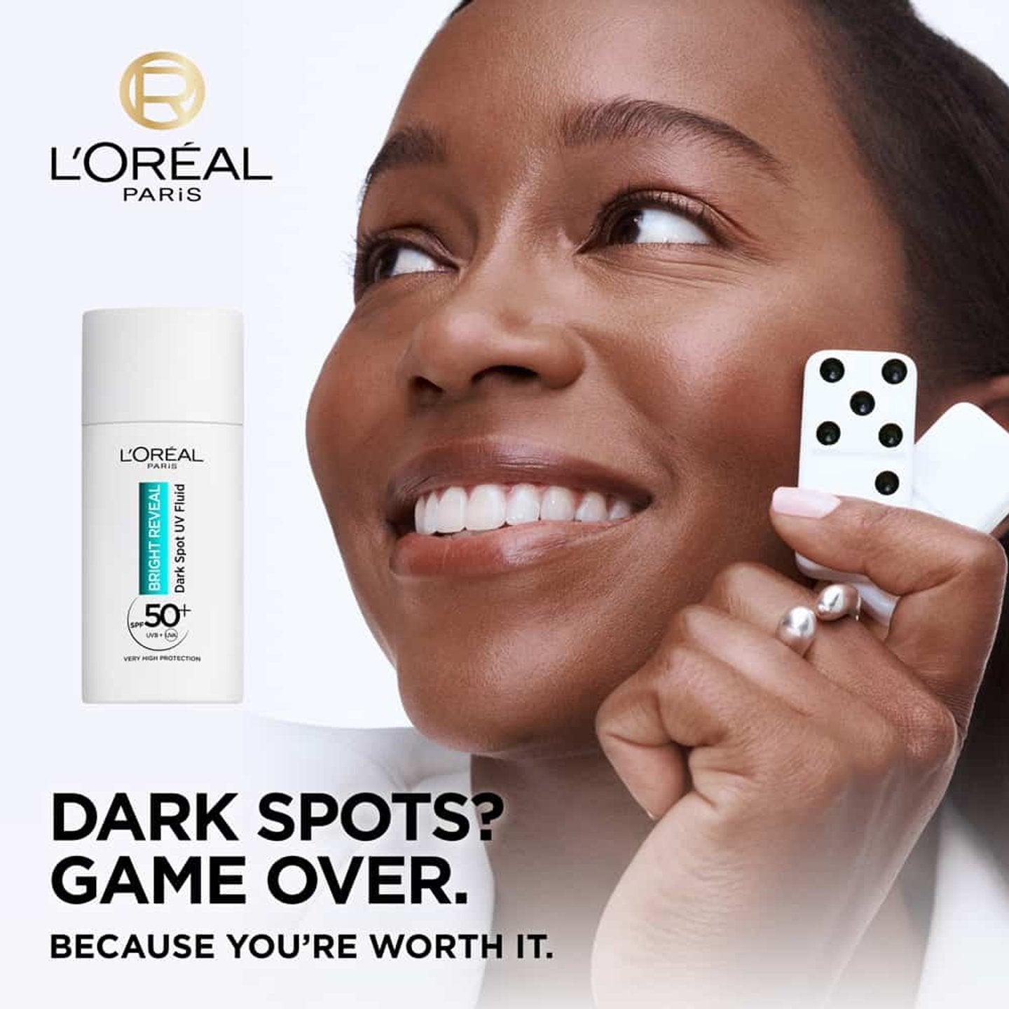 Loreal Paris Bright Reveal Dark Spot Uv Fluid Spf 50+ Niacinamide 50Ml