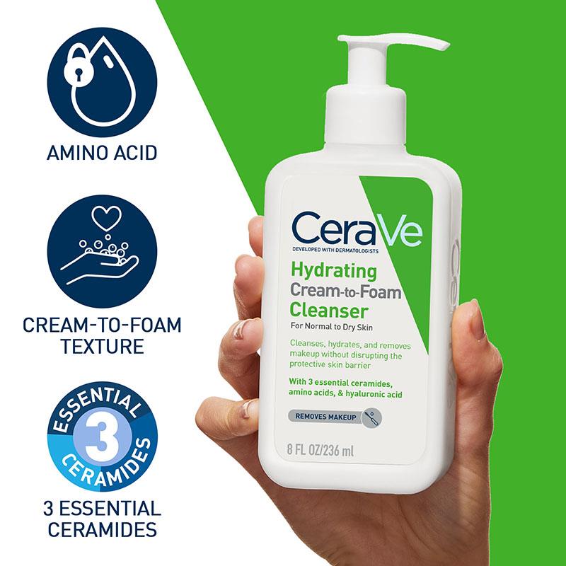 Cerave Hydrating Cream To Foam Cleanser 236Ml