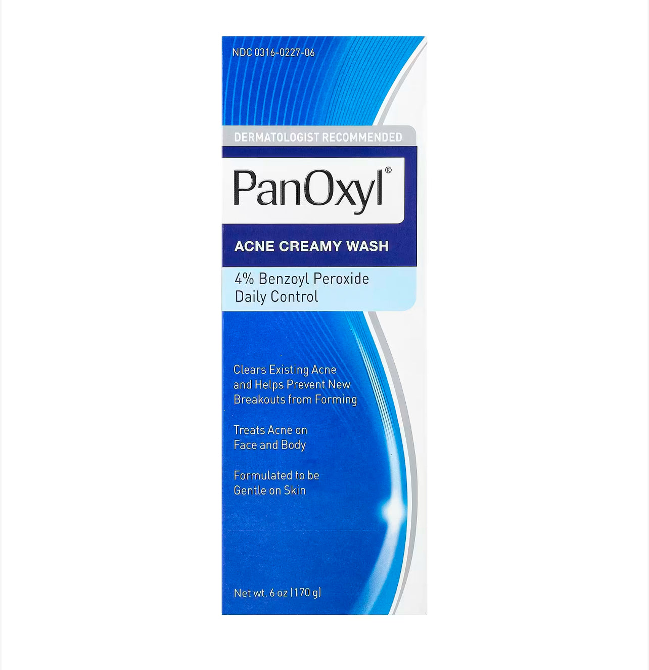 PanOxyl Acne Creamy Wash, Benzoyl Peroxide 4% Daily Control