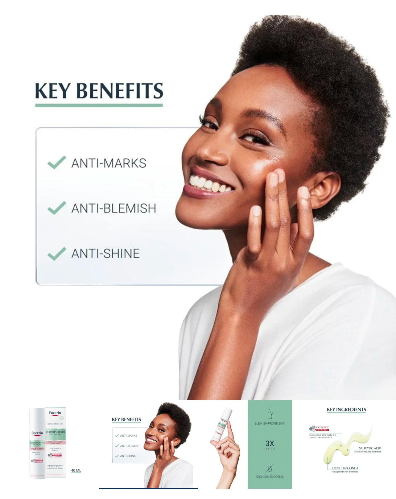Eucerin Dermopurifyer Oil Control Triple Effect
Serum For Post-Acne Marks Reduction 40Ml