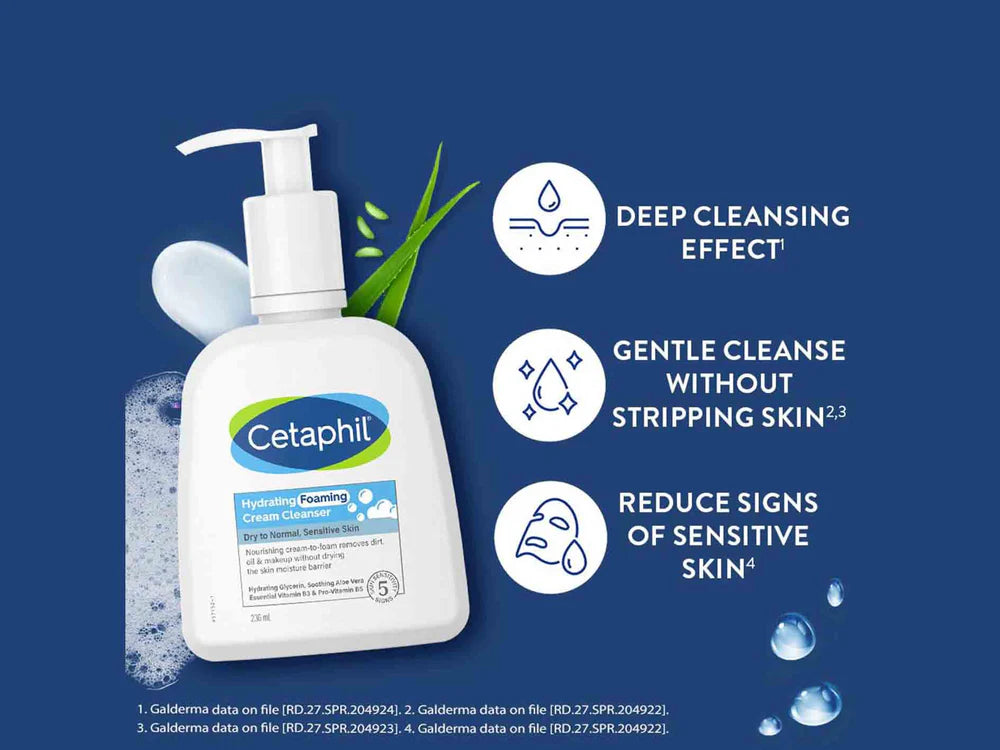 Cetaphil Hydrating Foaming Cream Cleanser 236Ml