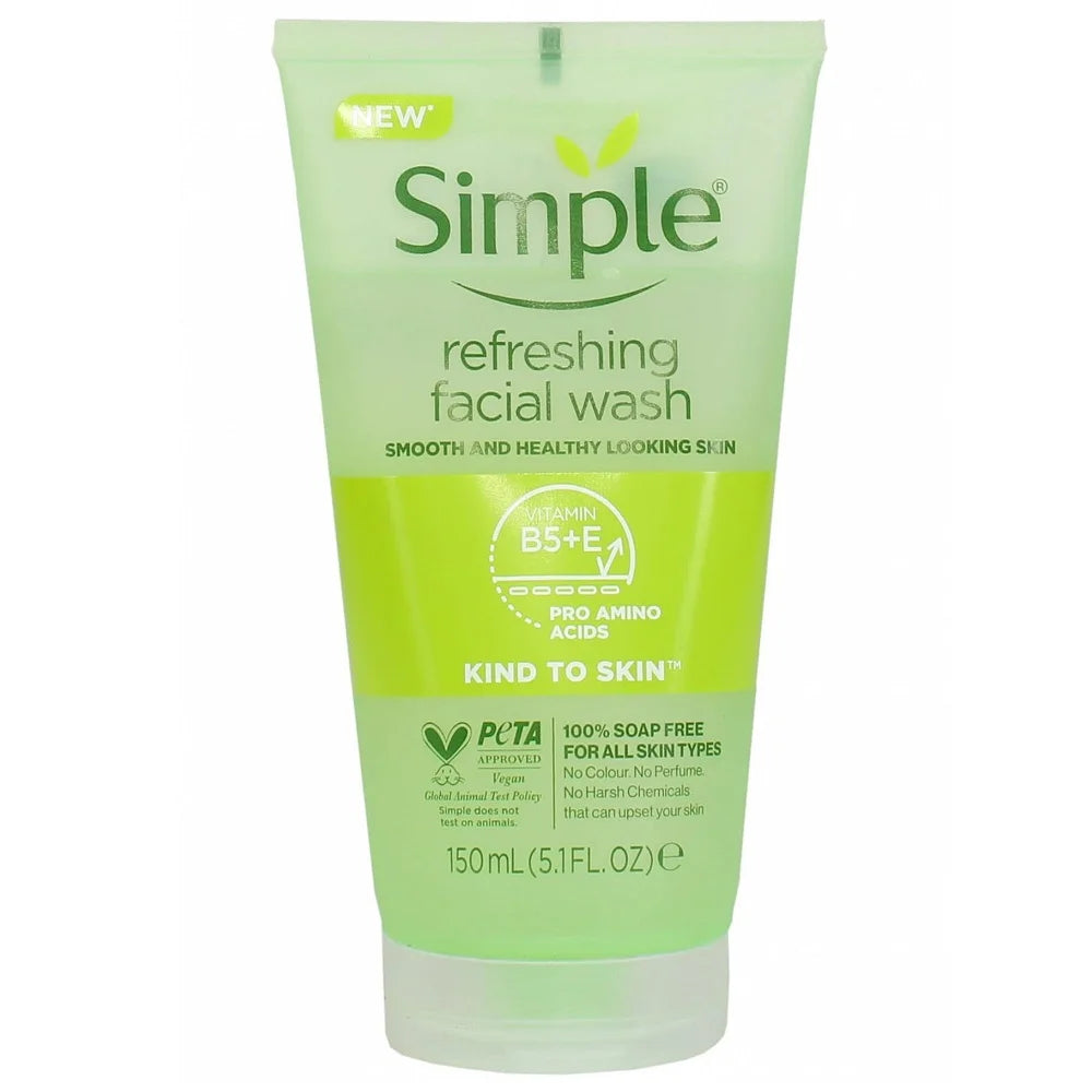 Simple Kind To Skin Refreshing Facial Wash Gel 150Ml
