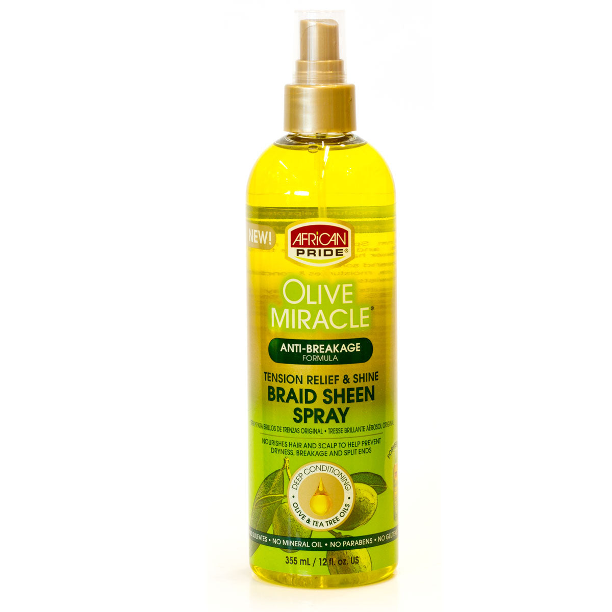African Pride Olive Miracle Braid Sheen Spray 355Ml
