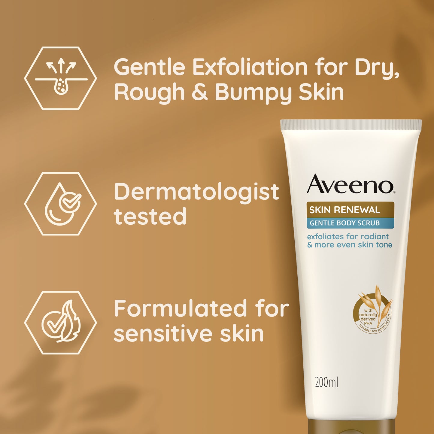 Aveeno Skin Renewal Wash Off Gentle Body Scrub 200Ml