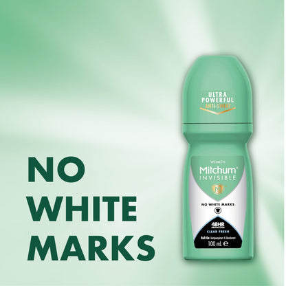 Mitchum Women Invisible Clear Fresh Roll On No White Marks 100Ml