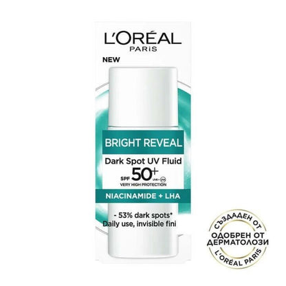 Loreal Paris Bright Reveal Dark Spot Uv Fluid Spf 50+ Niacinamide 50Ml